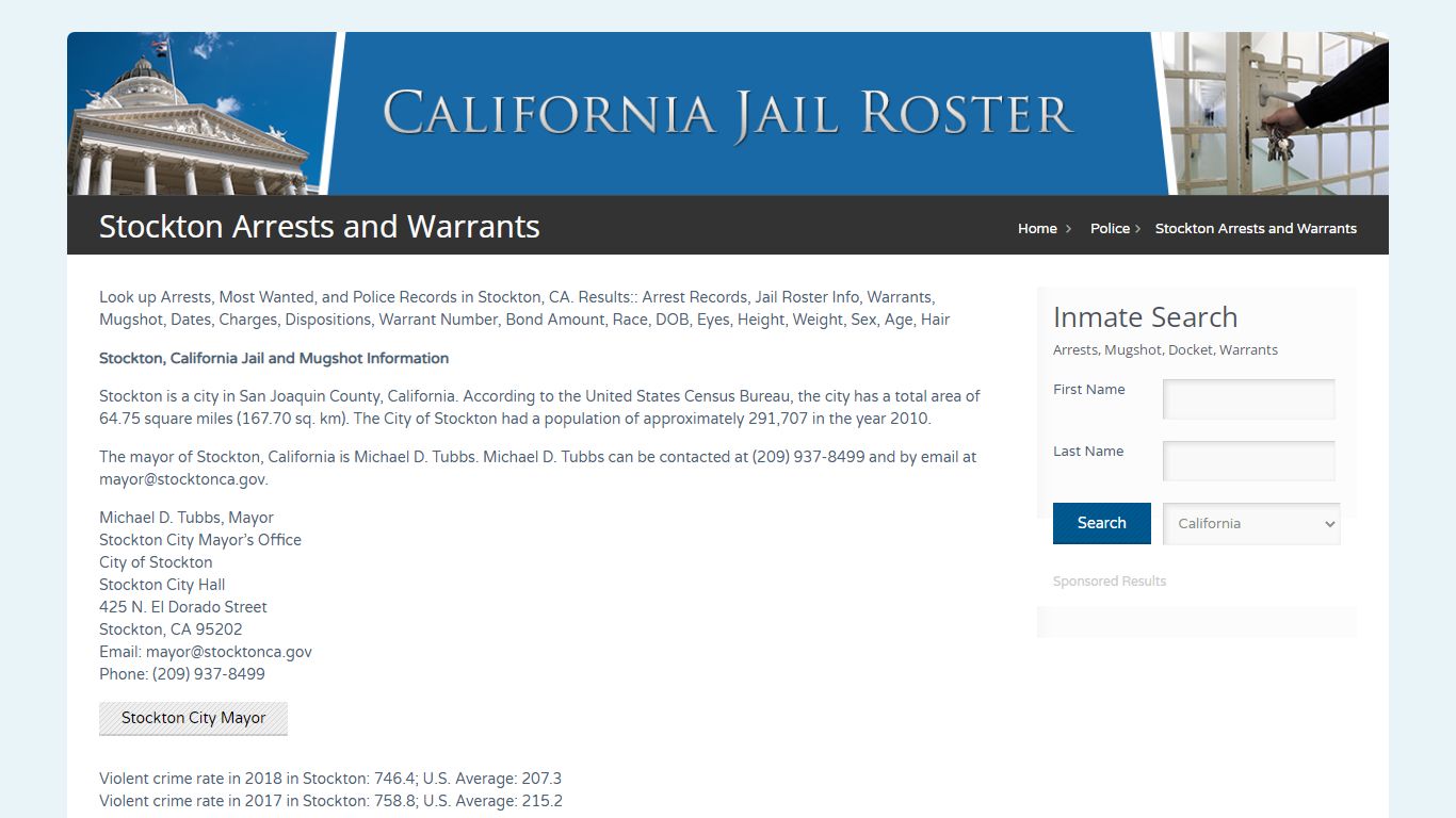 Stockton Arrests and Warrants | Jail Roster Search