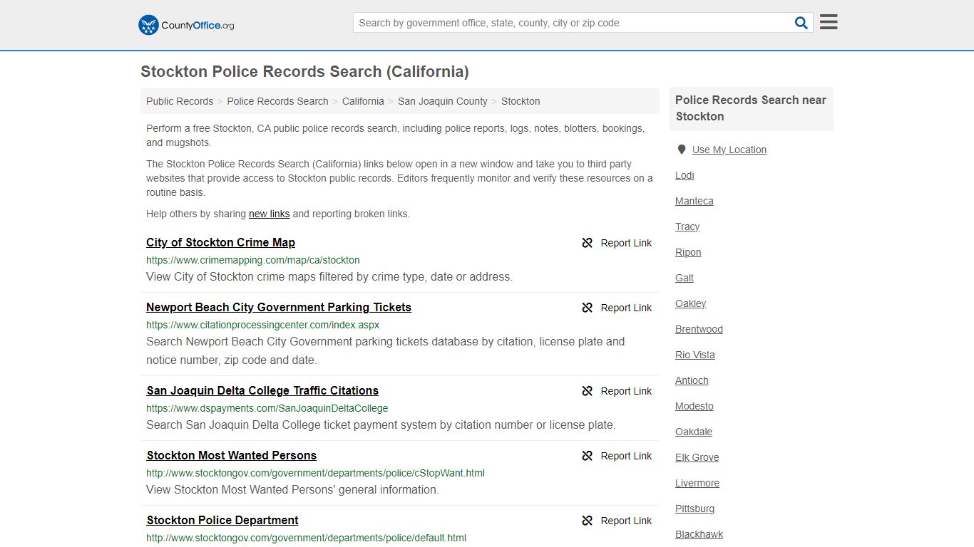 Police Records Search - Stockton, CA (Accidents & Arrest Records)