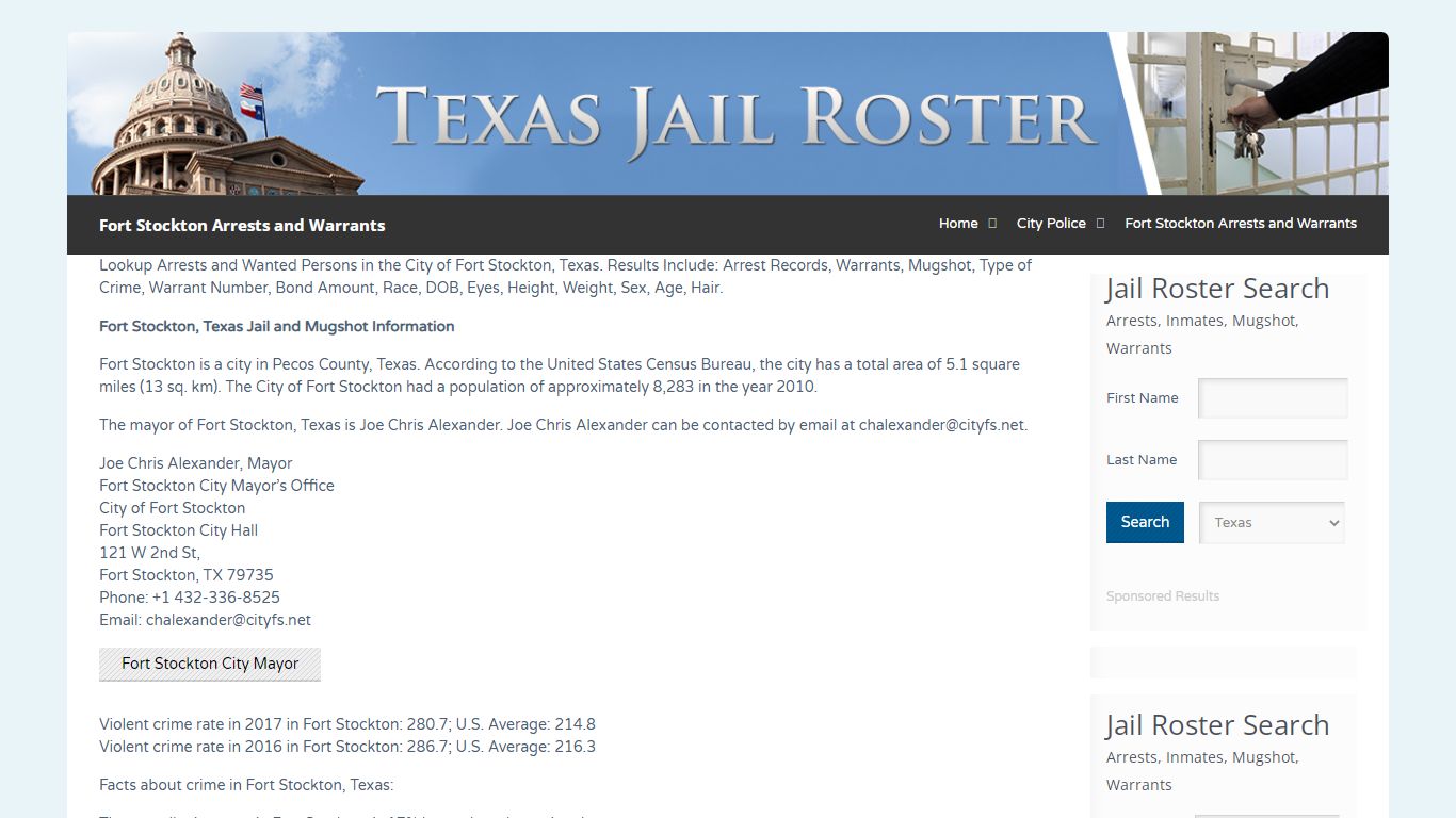 Fort Stockton Arrests and Warrants | Jail Roster Search